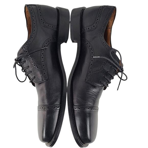 Men\'s Bostonian classic black leather wingtip shoes 9.5M grandpa academia main image 4